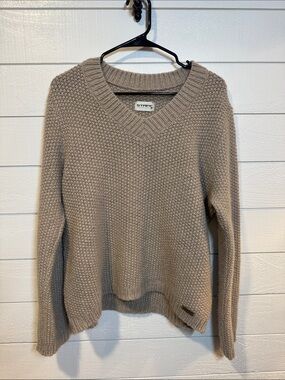 STAPF Austria Taupe Knit V-Neck knit Sweater - Women- large